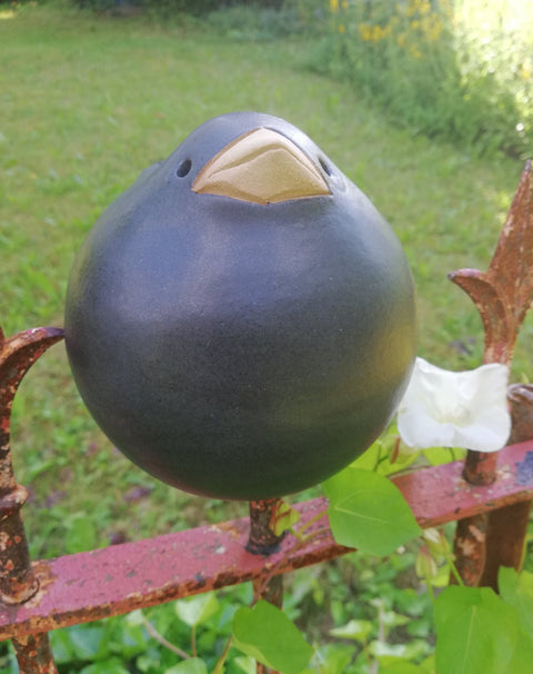 Susanne Boerner: 2 Spatzen schwarz - Groesse S