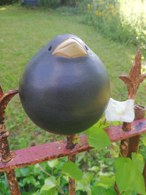 Susanne Boerner: '2 Spatzen schwarz - Groesse XS'